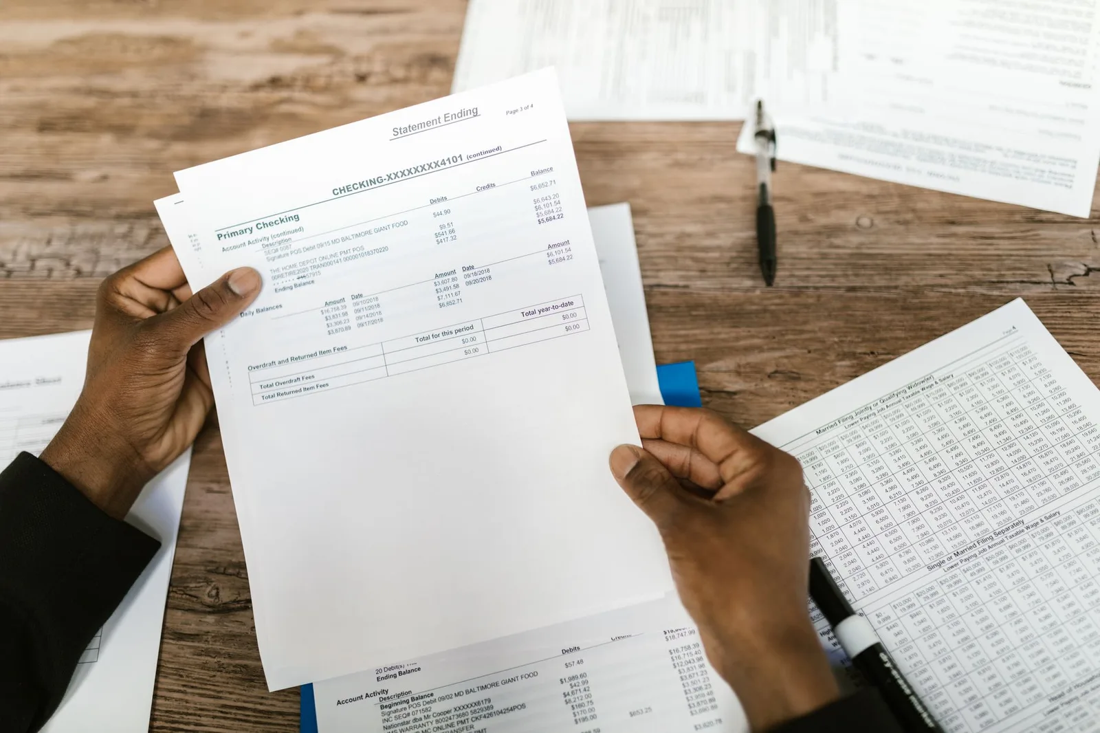 section preuve de fonds : relevé bancaire et documents officiels