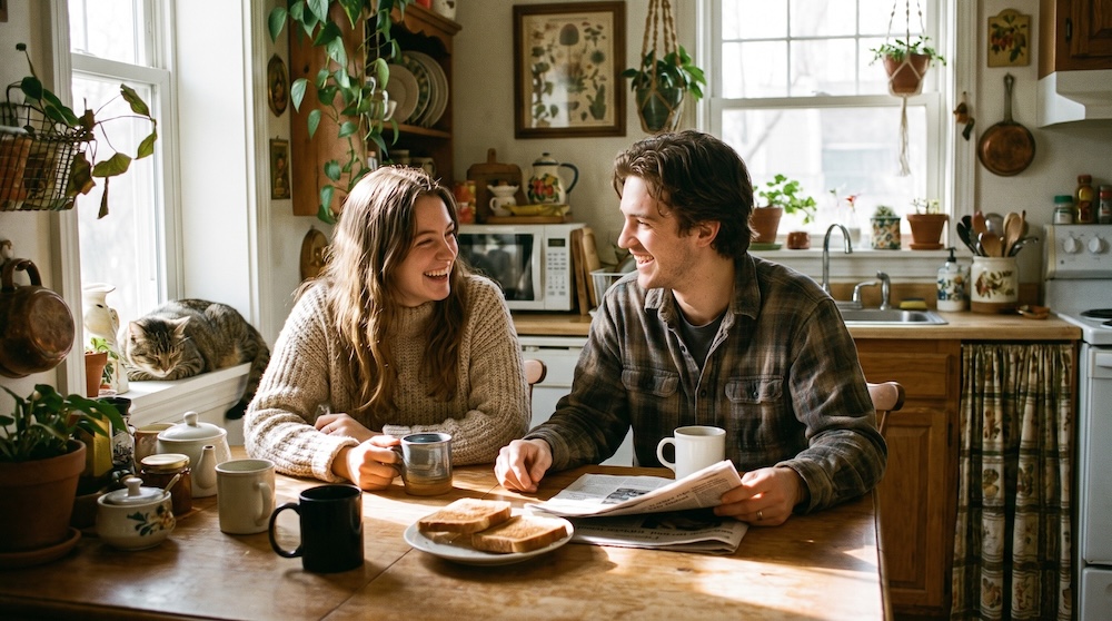 couple préparant ses documents d’immigration à la maison